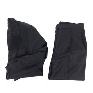 ARMANI COLLEZIONI Tuxedo Jacket Pleated Pants Formal Suit Set Black Old Money